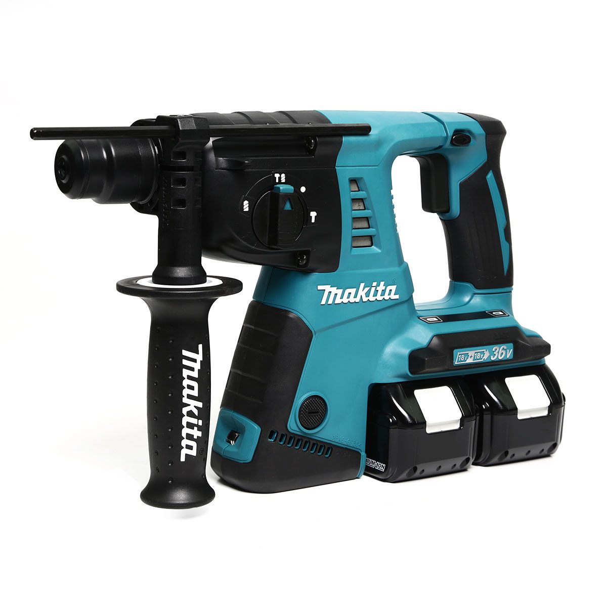 MAKITA สว่านโรตารี่ไร้สาย 36 โวลต์ ขนาด 26 มม. (1 นิ้ว) รุ่น DHR263RF2 ขนาดหัวจับดอกสว่าน 1/2 นิ้ว ใช้กับดอกสว่าน SDS PLUS รวมแบตเตอรี่-แท่น