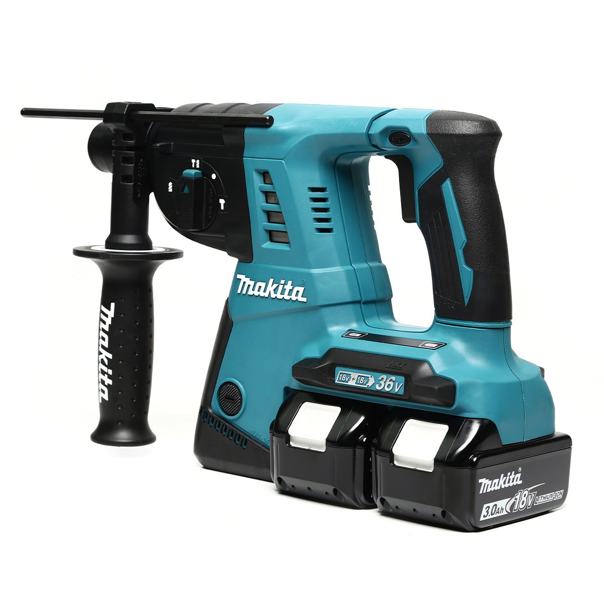 MAKITA สว่านโรตารี่ไร้สาย 36 โวลต์ ขนาด 26 มม. (1 นิ้ว) รุ่น DHR263RF2 ขนาดหัวจับดอกสว่าน 1/2 นิ้ว ใช้กับดอกสว่าน SDS PLUS รวมแบตเตอรี่-แท่น