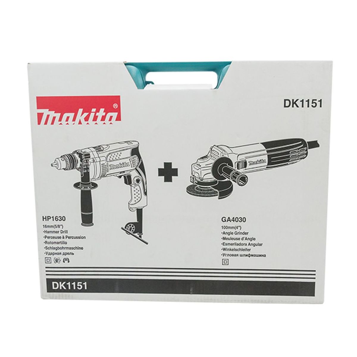 MAKITA ชุดเครื่องมือ HP1630+GA4030 รุ่น DK-1151 กำลังไฟ 720 วัตต์ ความเร็วรอบตัวเปล่า 11,000 รอบ/นาที สวิตช์สไลด์ พร้อมกล่องพลาสติก (มากีต้า