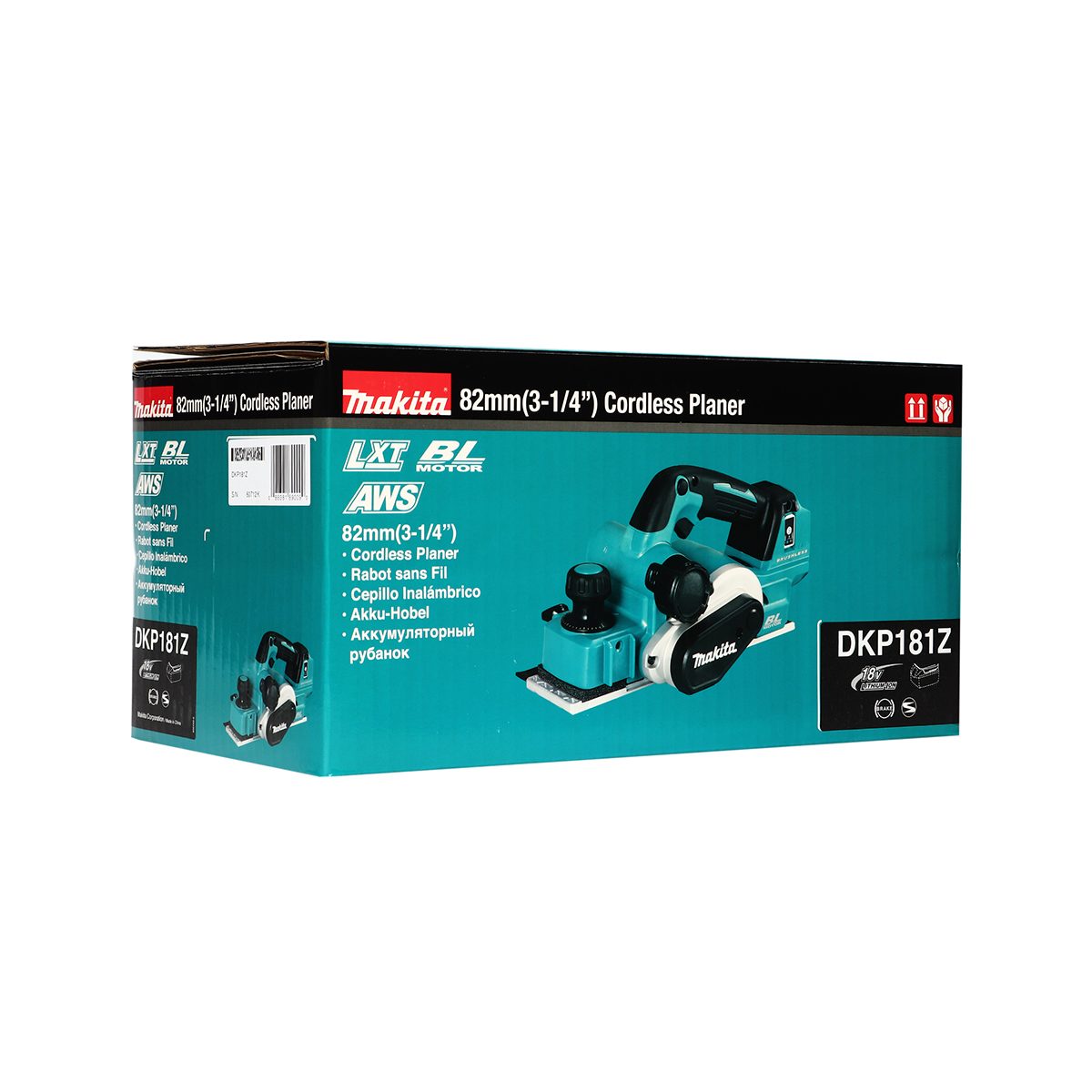 MAKITA (มากีต้า) กบไสไม้ไร้สาย 18 โวลต์ รุ่น DKP181Z ขนาด 82 มม. (3-1/4 นิ้ว) กินเนื้อไม้ลึก 3 มม. (1/8 นิ้ว) มอเตอร์แบบไร้แปรงถ่าน (BL Moto