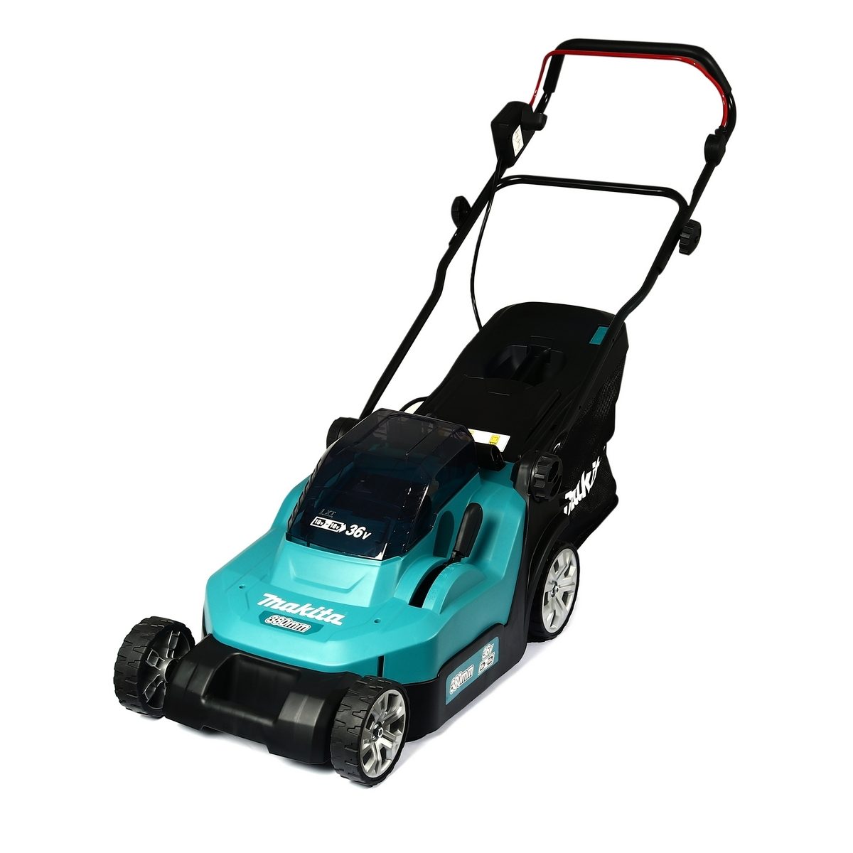 MAKITA รถเข็นตัดหญ้าไร้สาย 36 โวลต์ ความกว้างในการตัด 330 มม. รุ่น DLM330Z กำลังไฟ 900 วัตต์ ถังเก็บหญ้า 40 ลิตร ไม่รวมแบตเตอรี่-แท่นชาร์จ (