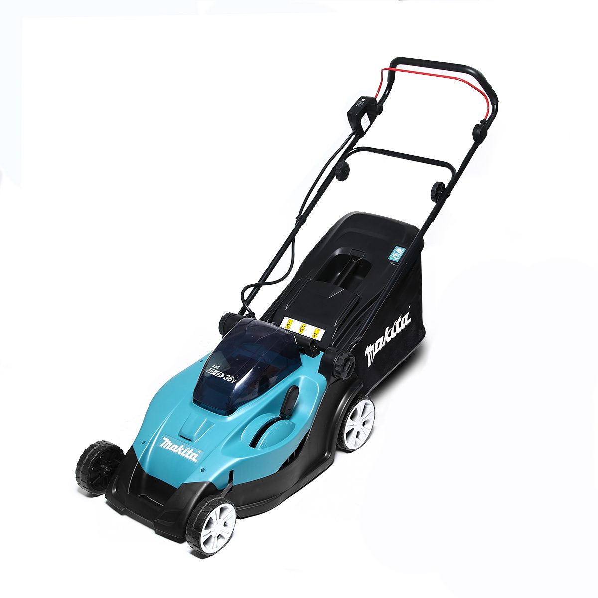 MAKITA รถเข็นตัดหญ้าไร้สาย 36 โวลต์ รุ่น DLM431Z ความกว้างในการตัด 430 มม. ที่เก็บหญ้า 50 ลิตร ความเร็วรอบตัวเปล่า 3,600 รอบ/นาที ไม่รวมแบตเ