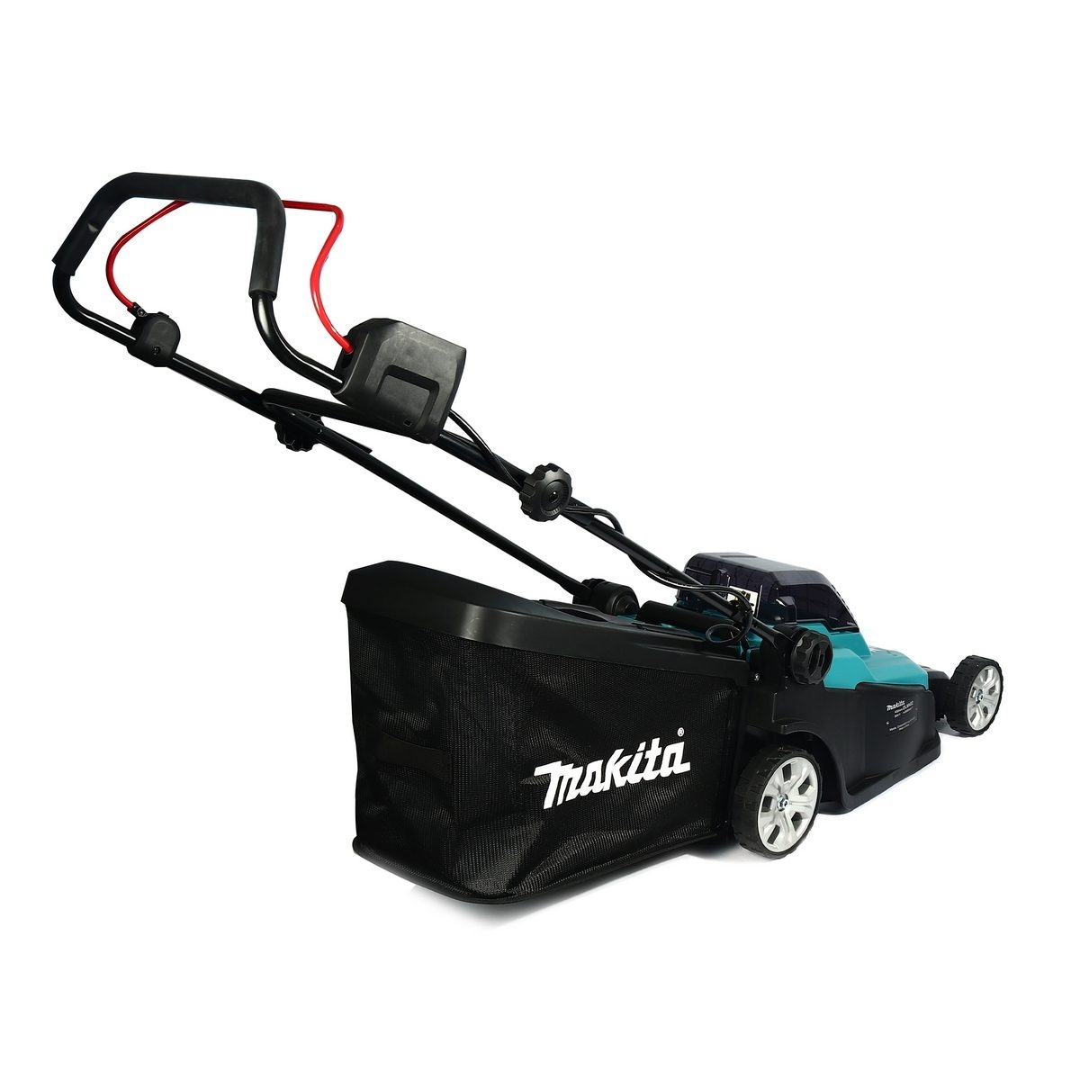 รถเข็นตัดหญ้าไร้สาย มากีต้า (MAKITA) รุ่น DLM432Z ความกว้างใบตัด 430 มม. แบตเตอรี่ 36 โวลต์ ความเร็วรอบตัวเปล่า 3600 รอบ/นาที ถังเก็บหญ้า 50