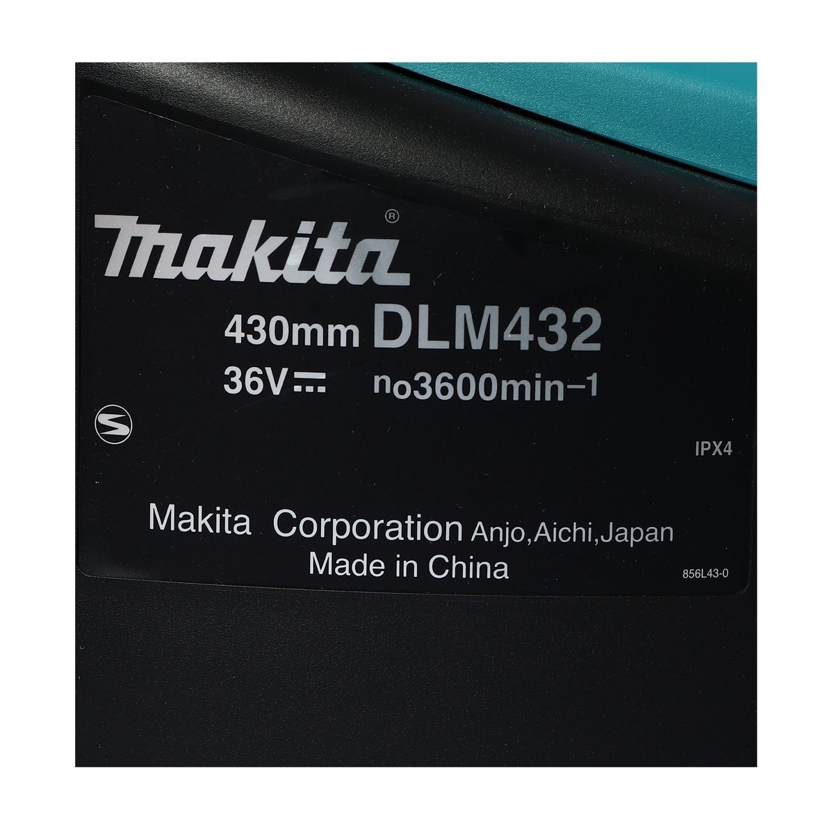 รถเข็นตัดหญ้าไร้สาย มากีต้า (MAKITA) รุ่น DLM432Z ความกว้างใบตัด 430 มม. แบตเตอรี่ 36 โวลต์ ความเร็วรอบตัวเปล่า 3600 รอบ/นาที ถังเก็บหญ้า 50