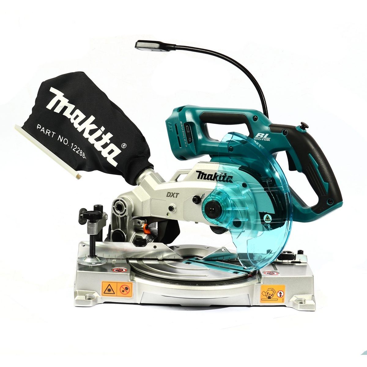 MAKITA แท่นตัดไลด์องศา 18 โวลต์ รุ่น DLS600Z ขนาด 6 นิ้ว ความเร้วรอบตัวเปล่า 5,000 รอบ/นาที พร้อมใบเลื่อยวงเดือน TCT 6"x56T ไม่รวมแบตเตอรี่-