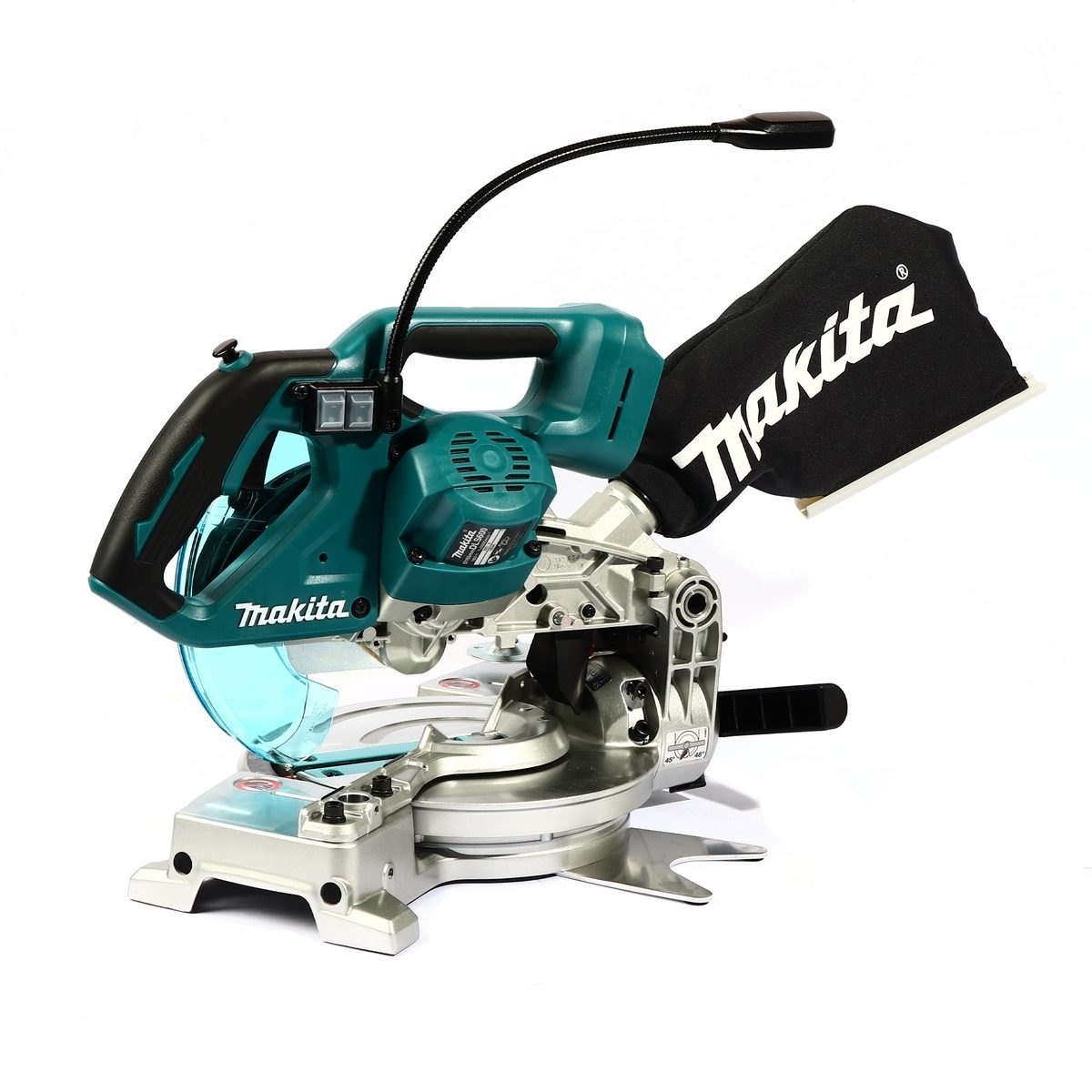 MAKITA แท่นตัดไลด์องศา 18 โวลต์ รุ่น DLS600Z ขนาด 6 นิ้ว ความเร้วรอบตัวเปล่า 5,000 รอบ/นาที พร้อมใบเลื่อยวงเดือน TCT 6"x56T ไม่รวมแบตเตอรี่-