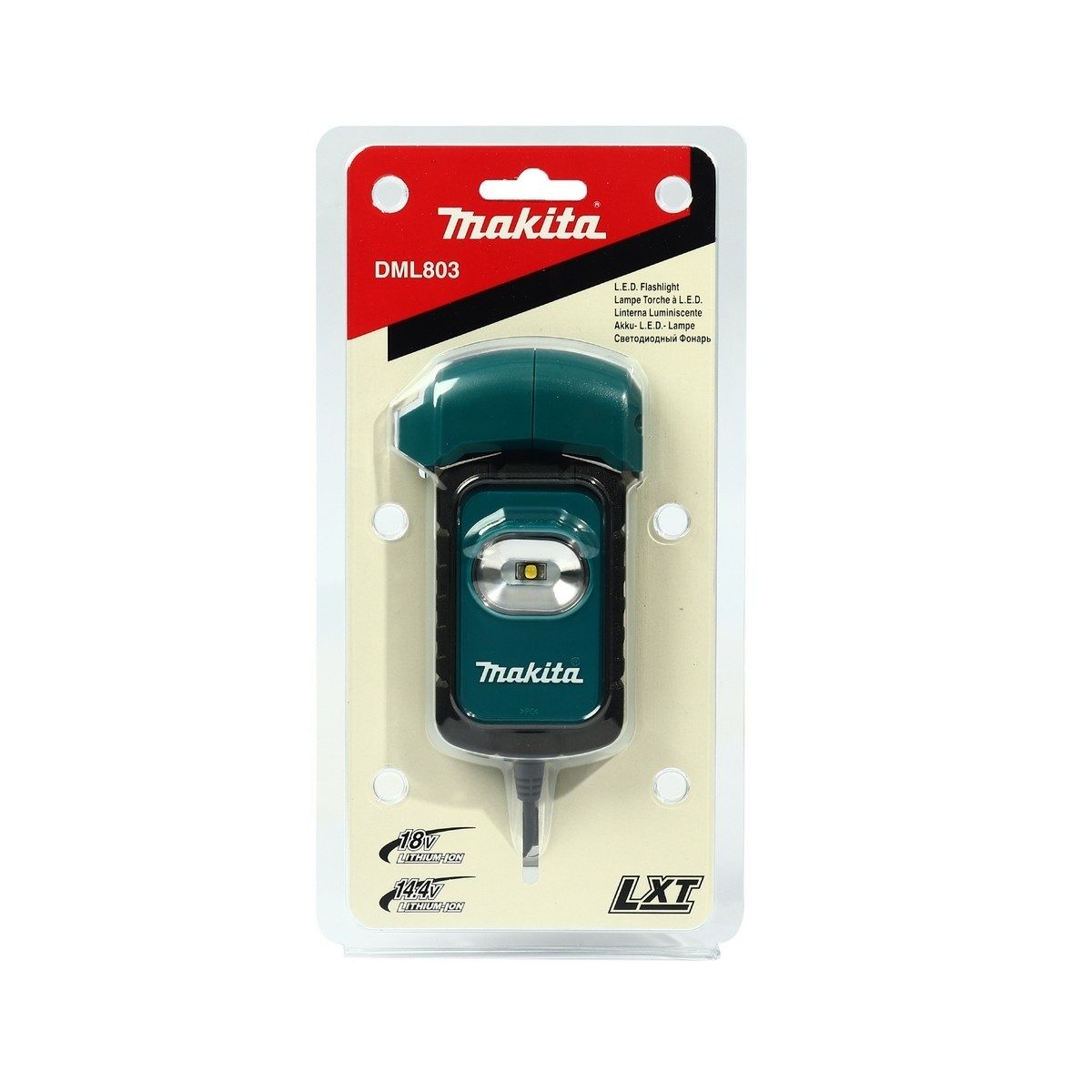 MAKITA ไฟฉายไร้สาย LED 18 โวลต์ รุ่น DML803 ความสว่างสูงสุด 170 ลูเมน ไม่รวมแบตเตอรี่และแท่นชาร์จ (มากีต้า)