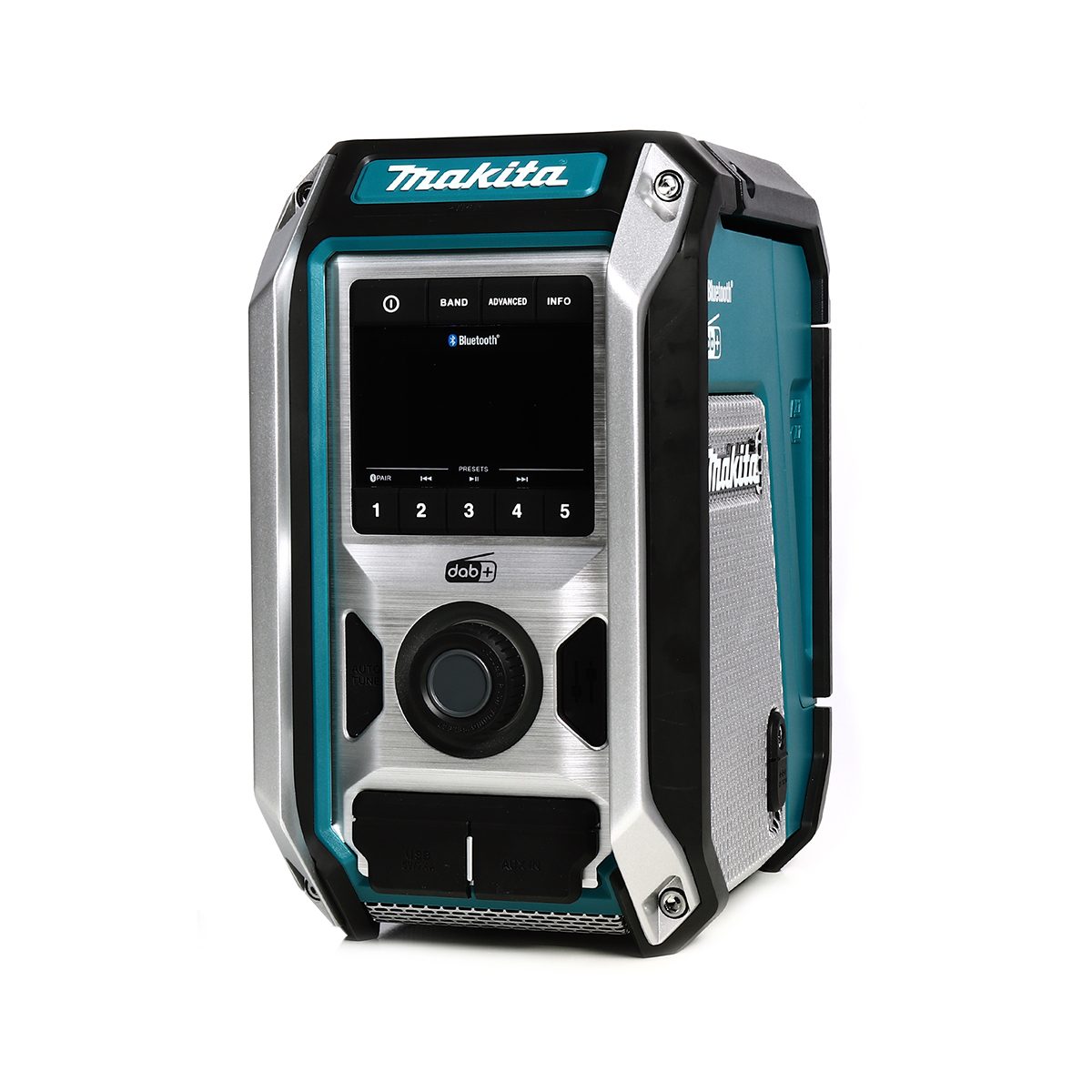 MAKITA วิทยุสนามไร้สาย รุ่น DMR115 รองรับแบตเตอรี่ 12 โวลต์ / 18 โวลต์ และ AC 220V พร้อม Bluetooth ไม่รวมแบตเตอรี่-แท่นชาร์จ (มากีต้า)