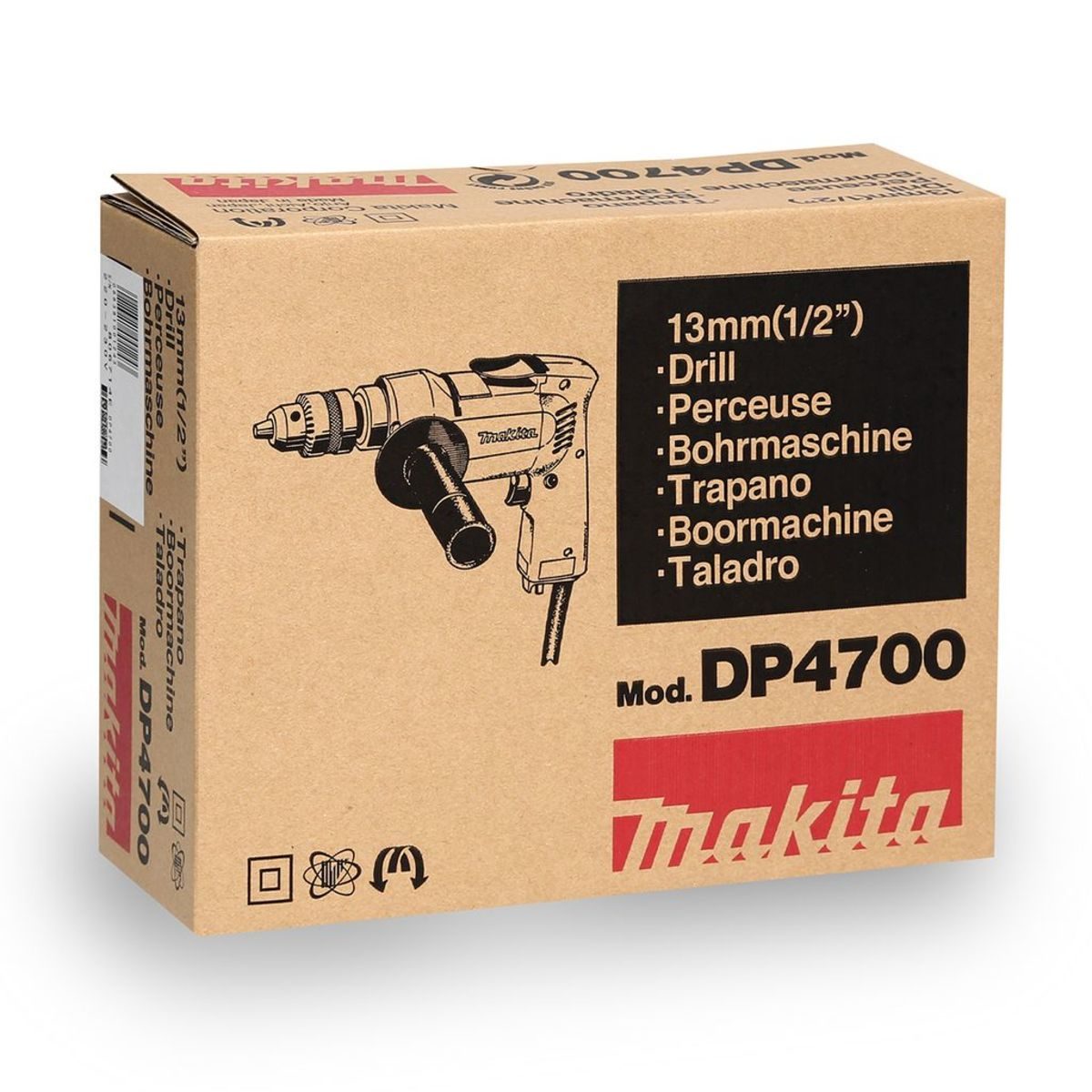 MAKITA สว่านไฟฟ้า ขนาด 1/2 นิ้ว กำลังไฟ 510 วัตต์ รุ่น DP-4700 เจาะเหล็ก 13 มม. เจาะไม้ 36 มม. ความเร็วรอบตัวเปล่าสูงสุด 0-550 รอบ/นาที ปรับ