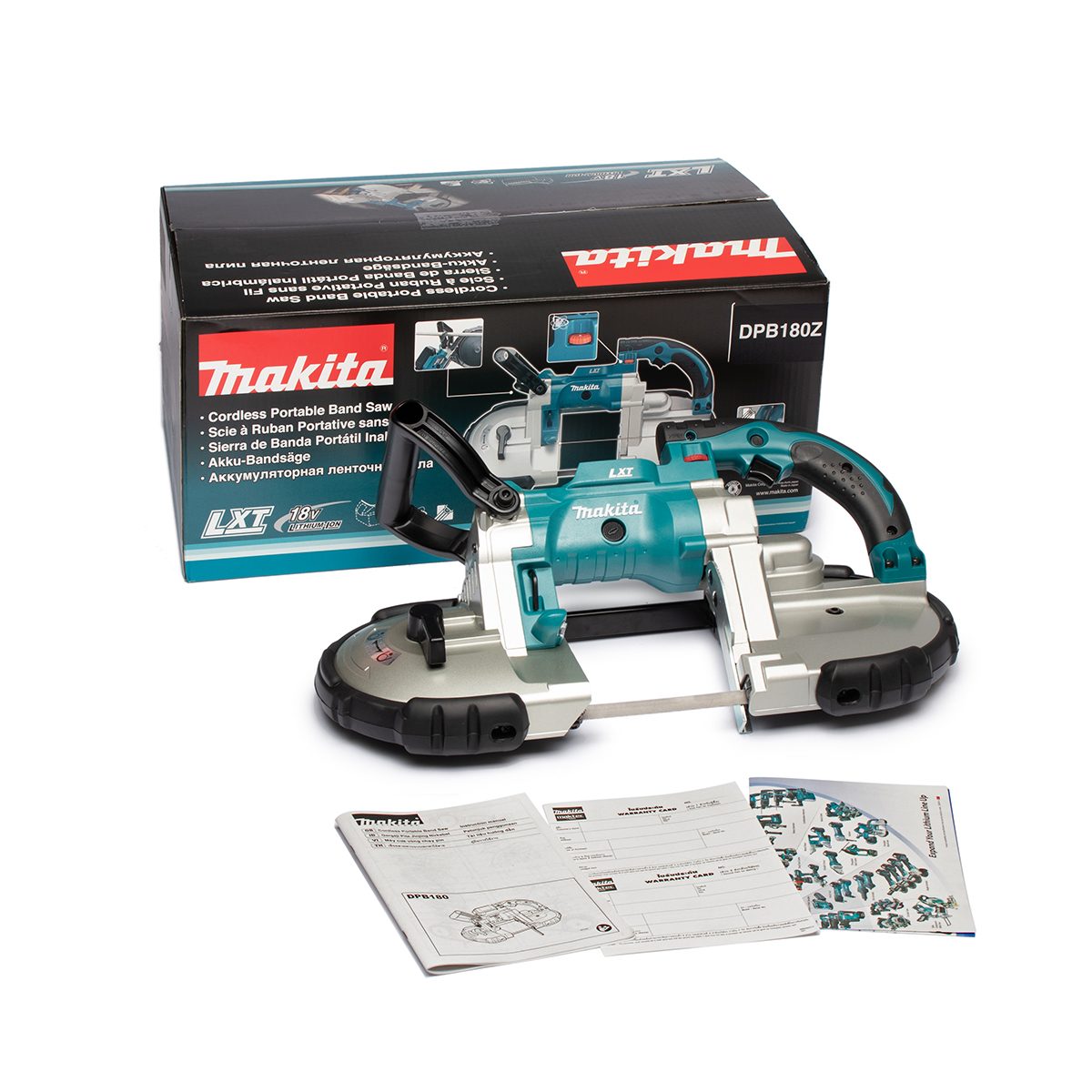 MAKITA เลื่อยสายพานไร้สาย 18 โวลต์ ขนาด 120 มม. (4-3/4 นิ้ว) รุ่น DPB180Z ปรับความเร็วได้ แบตเตอรี่ LXT LI-ON (ไม่รวมแบตเตอรี่-แท่นชาร์จ)