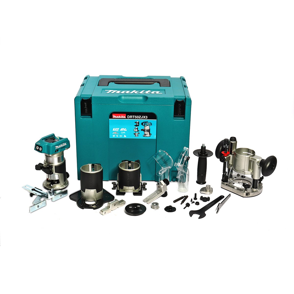 MAKITA เครื่องทริมเมอร์ 18V รุ่น DRT50ZJX3 ขนาดจับดอก 6 มม. / 8 มม. ความเร็วรอบ 10,000-30,000 RPM เครื่องเปล่า (มากีต้า)