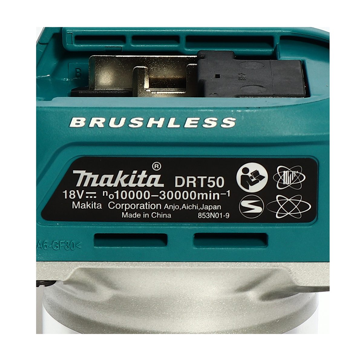 MAKITA เครื่องทริมเมอร์ 18V รุ่น DRT50ZJX3 ขนาดจับดอก 6 มม. / 8 มม. ความเร็วรอบ 10,000-30,000 RPM เครื่องเปล่า (มากีต้า)