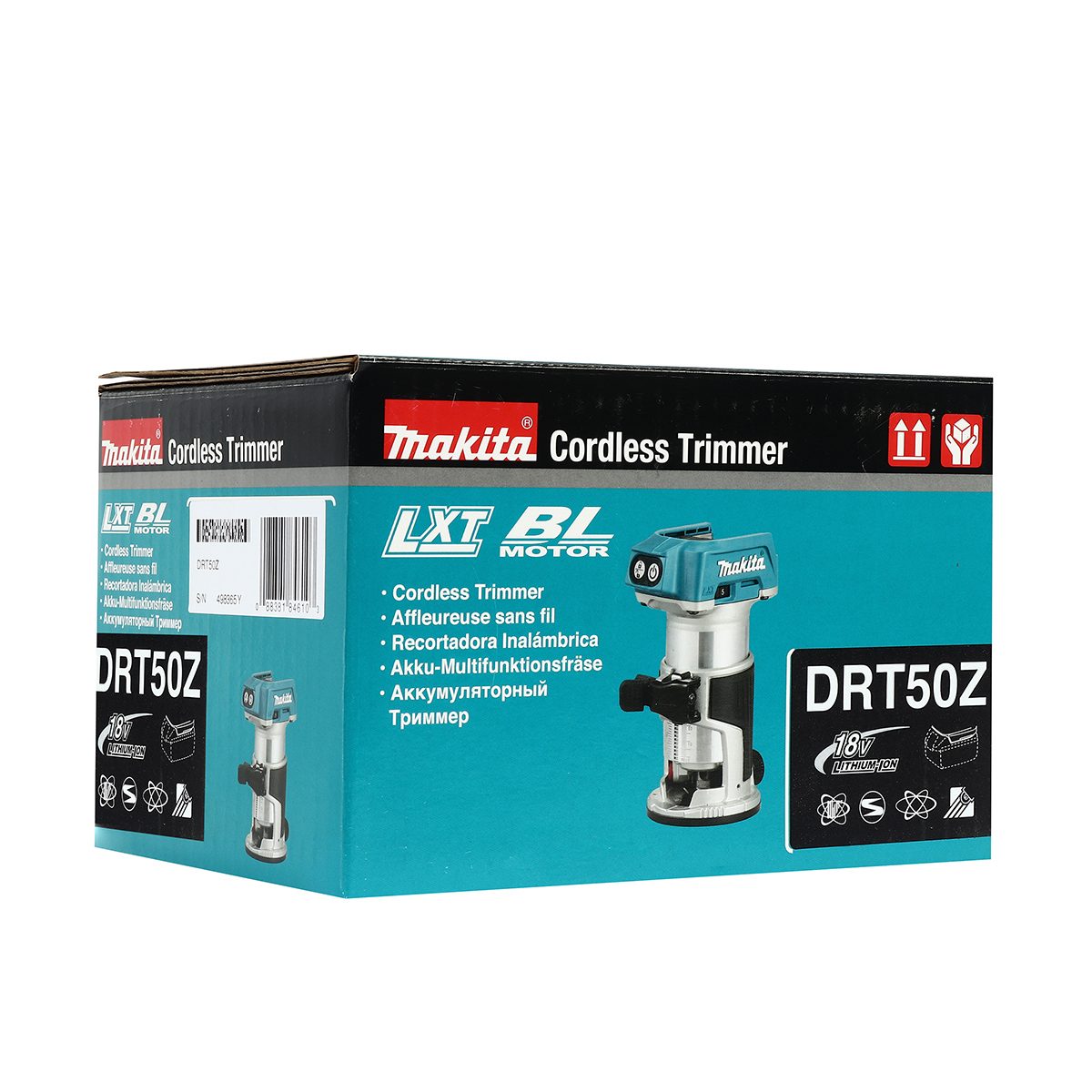 เครื่องทริมเมอร์ไร้สาย 18 โวลต์ มากีต้า (MAKITA) รุ่น DRT50Z ขนาด 6 มม. (1/4 นิ้ว) Trimmer Base 0-40 มม. Plunge Base 0-35 มม. ความเร็วรอบตัว