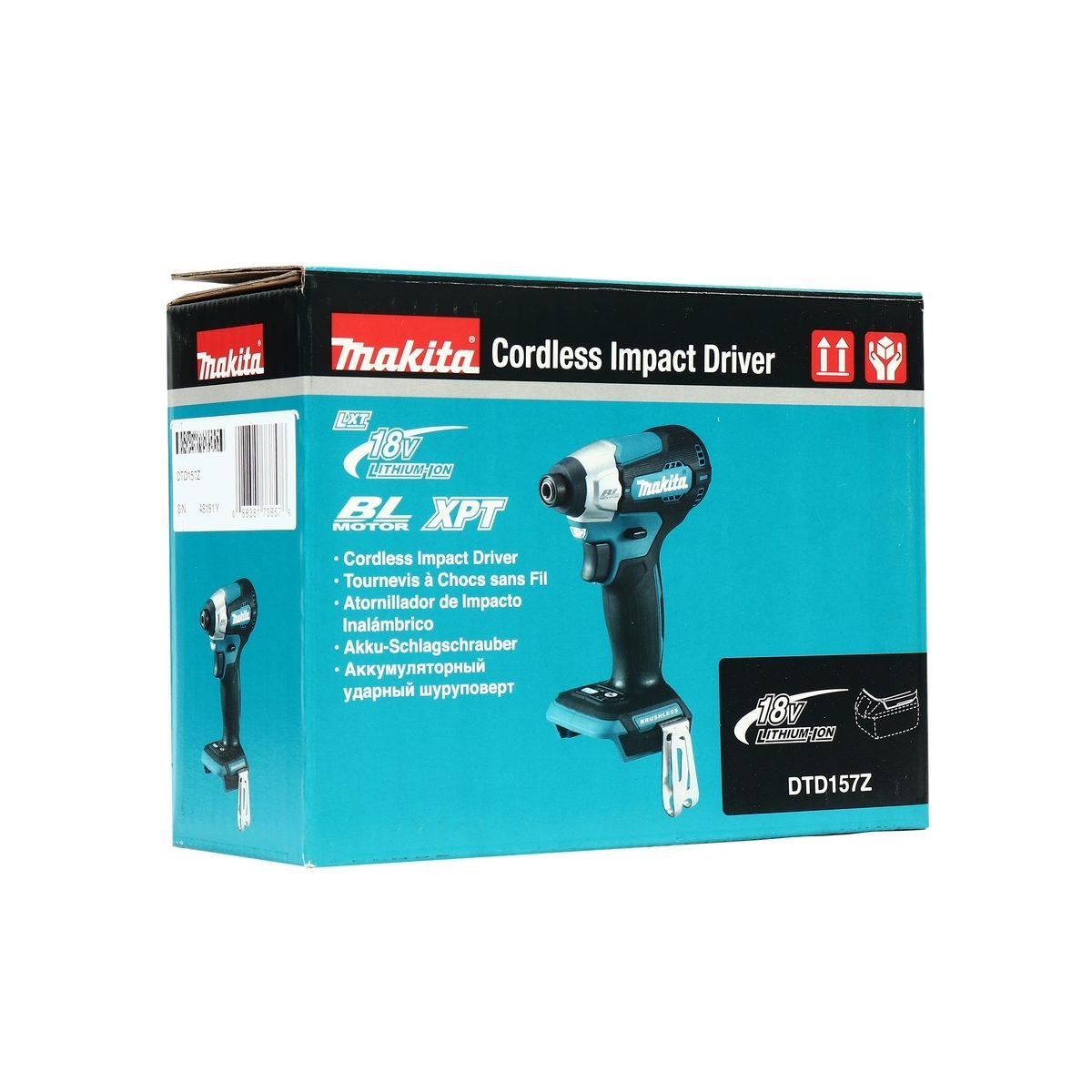 MAKITA (มากีต้า) สว่านกระแทกไร้สาย 18V รุ่น DTD157Z แรงบิดสูงสุด 140 นิวตันเมตร มอเตอร์ไร้แปรงถ่าน สามารถทำงานในพื้นที่แคบได้ (เครื่องเปล่า)