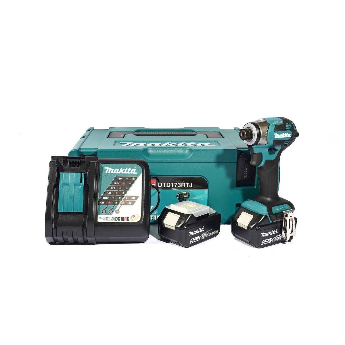 MAKITA สว่านอิมแพคไร้สาย 18 โวลต์ รุ่น DTD173RTJ มอเตอร์ BL แรงบิดสูงสุด 180 นิวตันเมตร รวมแบตเตอรี่-แท่นชาร์จ (มากีต้า)