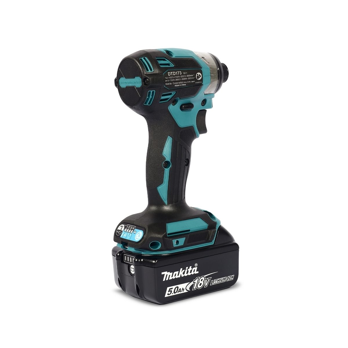 MAKITA สว่านอิมแพคไร้สาย 18 โวลต์ รุ่น DTD173RTJ มอเตอร์ BL แรงบิดสูงสุด 180 นิวตันเมตร รวมแบตเตอรี่-แท่นชาร์จ (มากีต้า)
