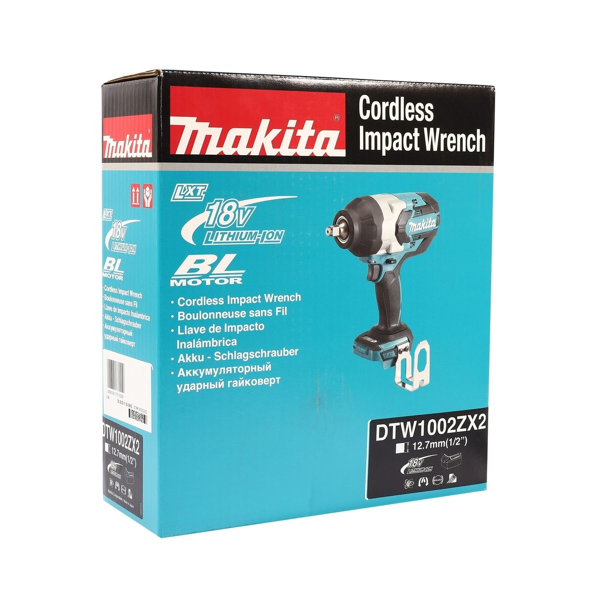 MAKITA เครื่องขันบล๊อกไร้สาย 18 โวลต์ 1/2 นิ้ว + สายสะพาย รุ่น DTW1002ZX2 แรงบิดสูงสุด 1,000 นิวตันเมตร ไม่รวมแบตเตอรี่และแท่นชาร์จ (มากีต้า