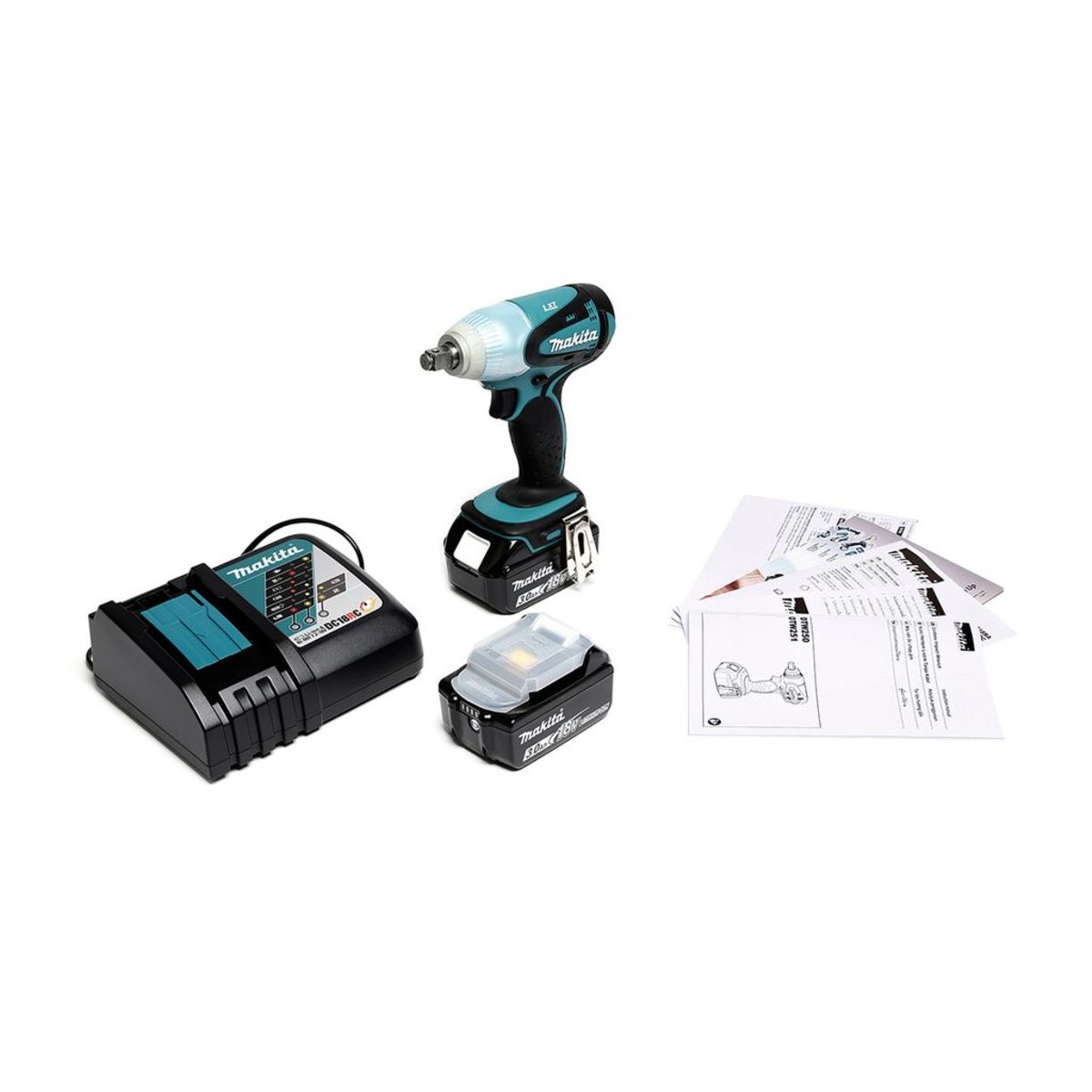 MAKITA เครื่องขันบล๊อกไร้สาย 18 โวลต์ 1/2 นิ้ว รุ่น DTW-251RFE แรงบิดสูงสุด 230 นิวตันเมตร รวมแบตเตอรี่และแท่นชาร์จ (มากีต้า)