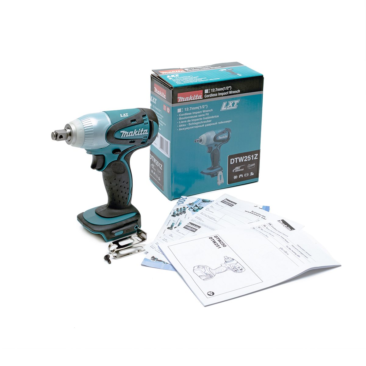 MAKITA เครื่องขันบล๊อกไร้สาย 18 โวลต์ 1/2 นิ้ว รุ่น DTW-251Z แรงบิดสูงสุด 230 นิวตันเมตร ไม่รวมแบตเตอรี่และแท่นชาร์จ (มากีต้า)