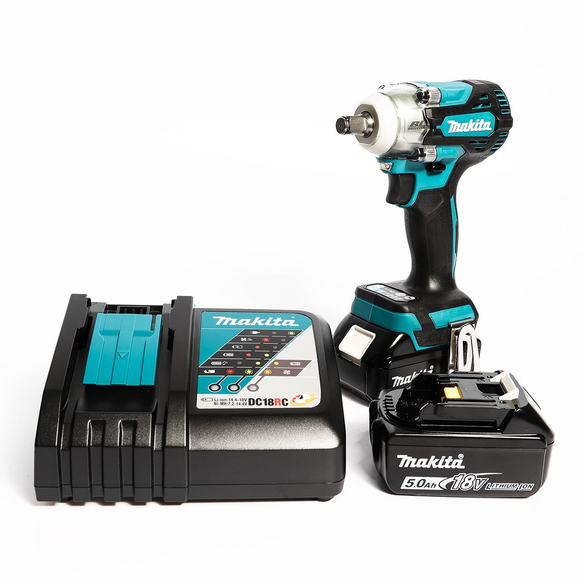 MAKITA เครื่องขันบล๊อกไร้สาย 18 โวลต์ 1/2 นิ้ว รุ่น DTW300RTJ แรงบิดสูงสุด 330 นิวตันเมตร รวมแบตเตอรี่และแท่นชาร์จ (มากีต้า)
