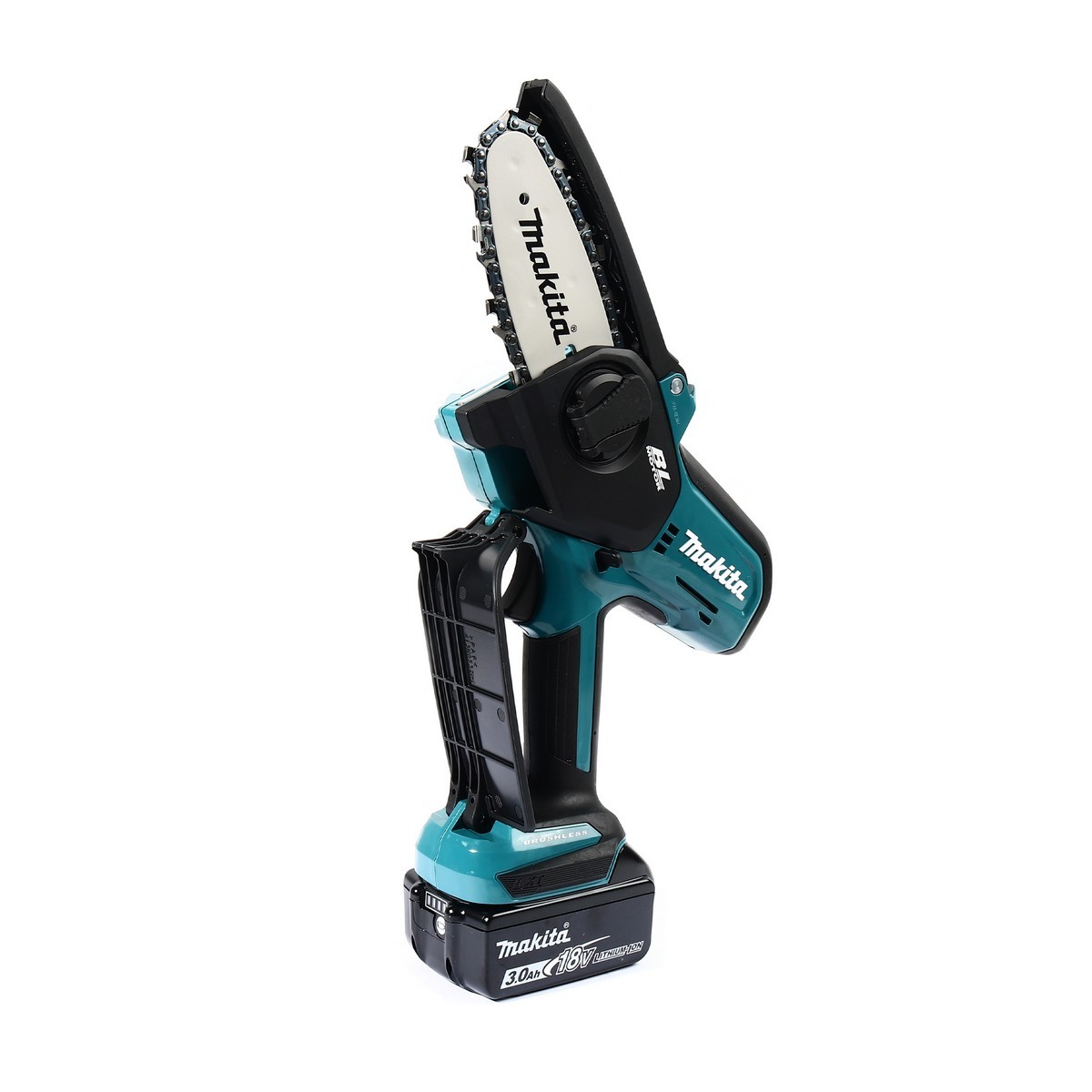 MAKITA เลื่อยโซ่ไร้สาย 18 โวลต์ 4 นิ้ว รุ่น DUC101SF ความเร็วโซ่สูงสุด 8.0 เมตร/ วินาที ถังน้ำมัน 55 มล. มอเตอร์ BL รวมแบตเตอรี่-แท่นชาร์จ (