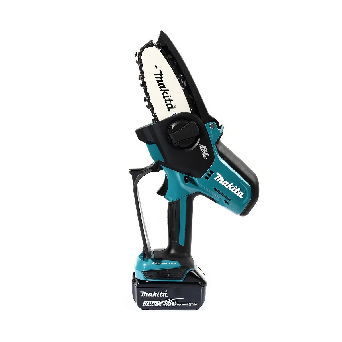 MAKITA เลื่อยโซ่ไร้สาย 18 โวลต์ 4 นิ้ว รุ่น DUC101SF ความเร็วโซ่สูงสุด 8.0 เมตร/ วินาที ถังน้ำมัน 55 มล. มอเตอร์ BL รวมแบตเตอรี่-แท่นชาร์จ (