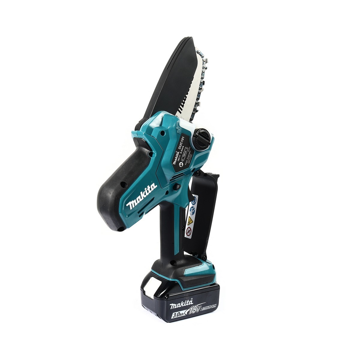 MAKITA เลื่อยโซ่ไร้สาย 18 โวลต์ 4 นิ้ว รุ่น DUC101SF ความเร็วโซ่สูงสุด 8.0 เมตร/ วินาที ถังน้ำมัน 55 มล. มอเตอร์ BL รวมแบตเตอรี่-แท่นชาร์จ (