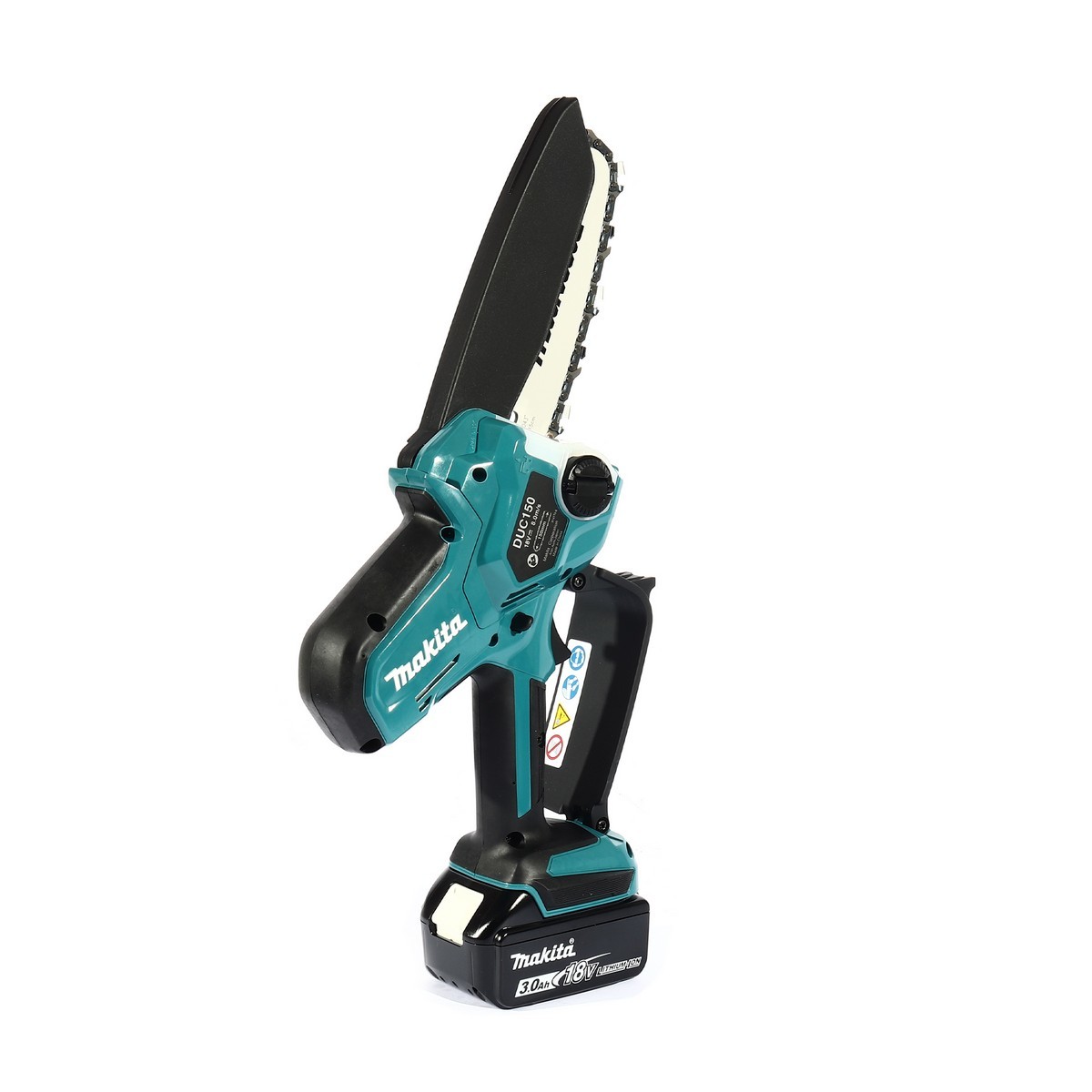 MAKITA เลื่อยโซ่ไร้สาย 18 โวลต์ 6 นิ้ว รุ่น DUC150SF ความเร็วโซ่สูงสุด 8.0 เมตร/ วินาที ถังน้ำมัน 55 มล. มอเตอร์ BL รวมแบตเตอรี่-แท่นชาร์จ (