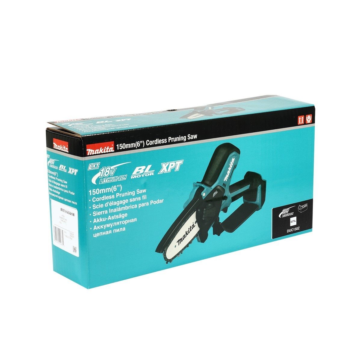 MAKITA เลื่อยโซ่ไร้สาย 18 โวลต์ 6 นิ้ว รุ่น DUC150Z ความเร็วโซ่สูงสุด 8.0 เมตร/ วินาที ถังน้ำมัน 55 มล. มอเตอร์ BL ไม่รวมแบตเตอรี่-แท่นชาร์จ