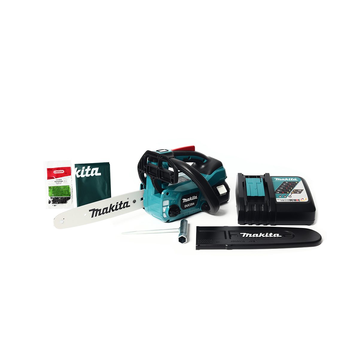 MAKITA เลื่อยโซ่ไร้สาย 18 โวลต์ ความยาวบาร์ 10 นิ้ว (250 มม.) รุ่น DUC254RF ถังน้ำมันโซ่ 140 มล. มอเตอร์ไร้แปรงถ่าน รวมแบตเตอรี่-แท่นชาร์จ (