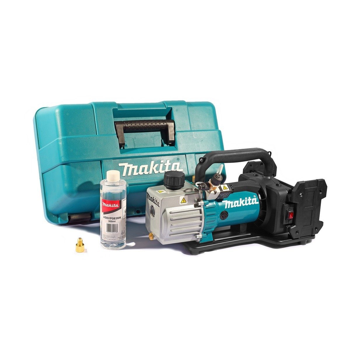 MAKTA ปั๊มแวคคั่มไร้สาย 36 โวลต์ (18V X2) อัตราการไหล 113 ลิตร/นาที รุ่น DVP181ZK สามารถทำสูญญากาศ 3 PA ความจุถังน้ำมัน 300 มล. (ไม่รวมแบตเต