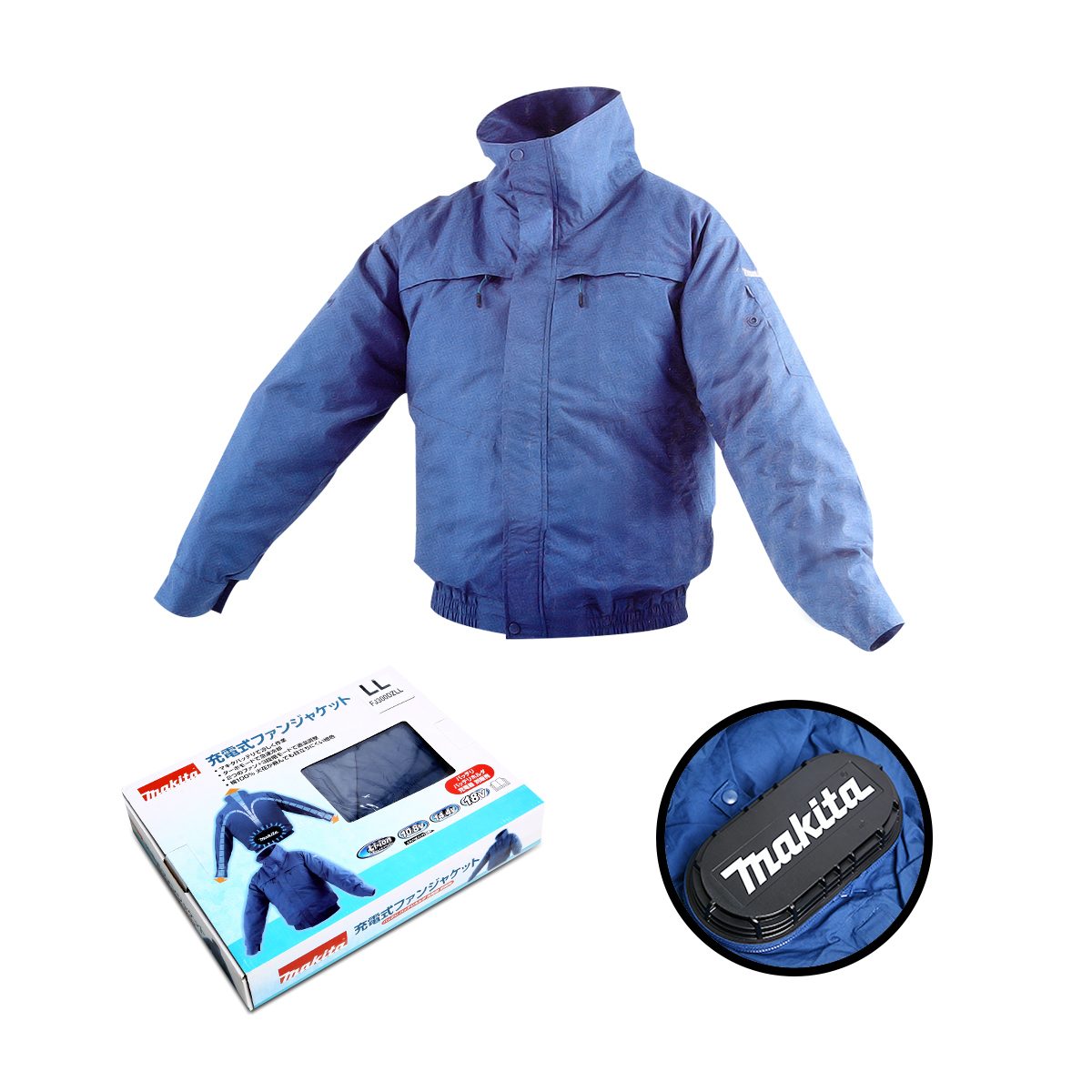 MAKITA เสื้อแจ็คเก็ตพัดลมไร้สาย 12V/18 โวลต์ ไซส์ 3L รุ่น FJ300DZ3L ผ้าฝ้าย สำหรับงานเชื่อมและงานเจียร ปรับได้ 4 ระดับ มีกระเป๋า 6 ช่อง ไม่ร