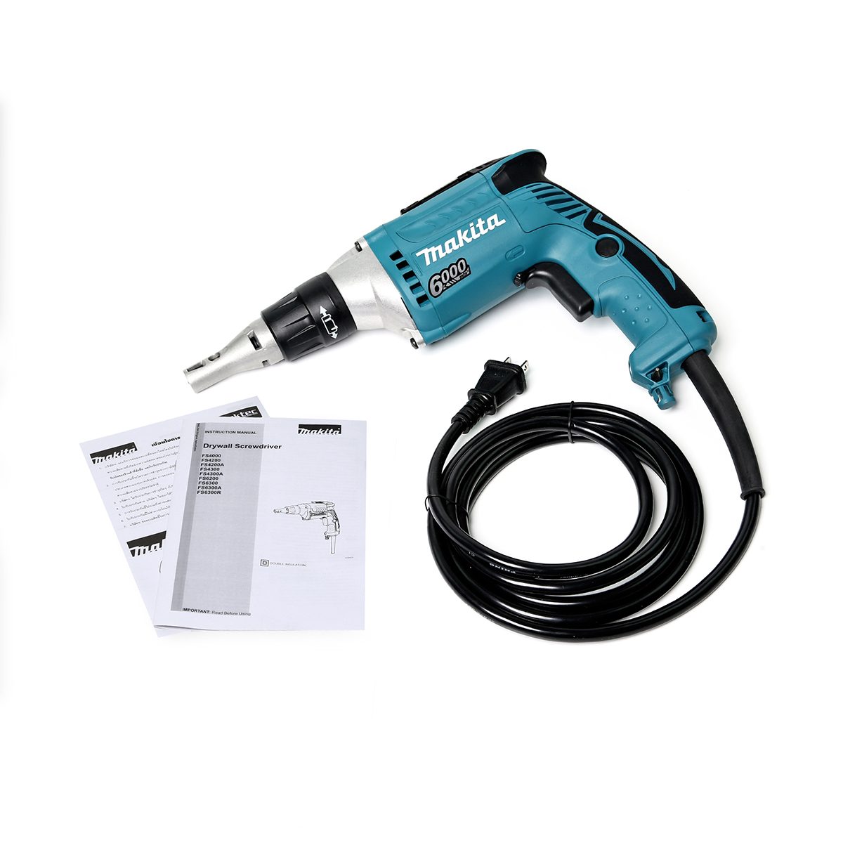 MAKITA ไขควงไฟฟ้าปรับรอบ กำลังไฟ 570 วัตต์ รุ่น FS6300 ความเร็วรอบตัวเปล่าสูงสุด 0-6,000 รอบ/นาที มีฉนวนสองชั้น ปรับซ้ายขวาได้ (มากีต้า)