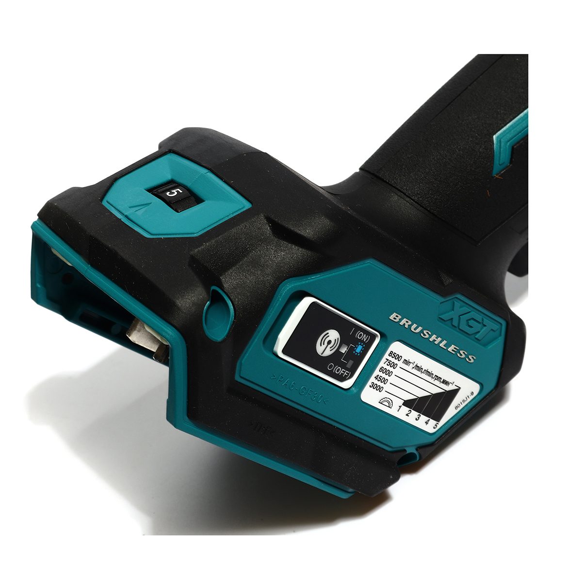 MAKITA เครื่องเจียไร้สาย 40 โวลต์ ขนาด 4 นิ้ว รุ่น GA027GZ ความเร็วรอบตัวเปล่า 3,000-8,500 รอบ/นาที ปรับรอบได้ สวิตซ์บีบ ไม่รวมแบตเตอรี่และแ