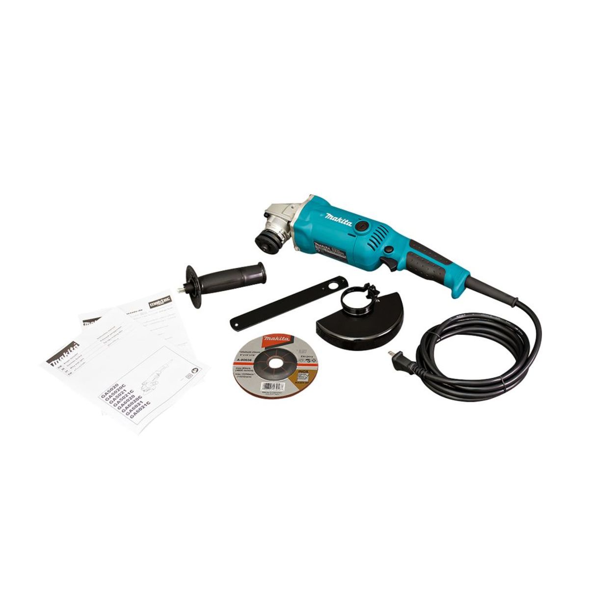 MAKITA เครื่องเจียรไฟฟ้า ขนาด 5 นิ้ว กำลังไฟ 1,050 วัตต์ รุ่น GA-5020 ความเร็วรอบตัวเปล่า 12,000 รอบ/นาที มีระบบ SJS มีฉนวนสองชั้น (มากีต้า)