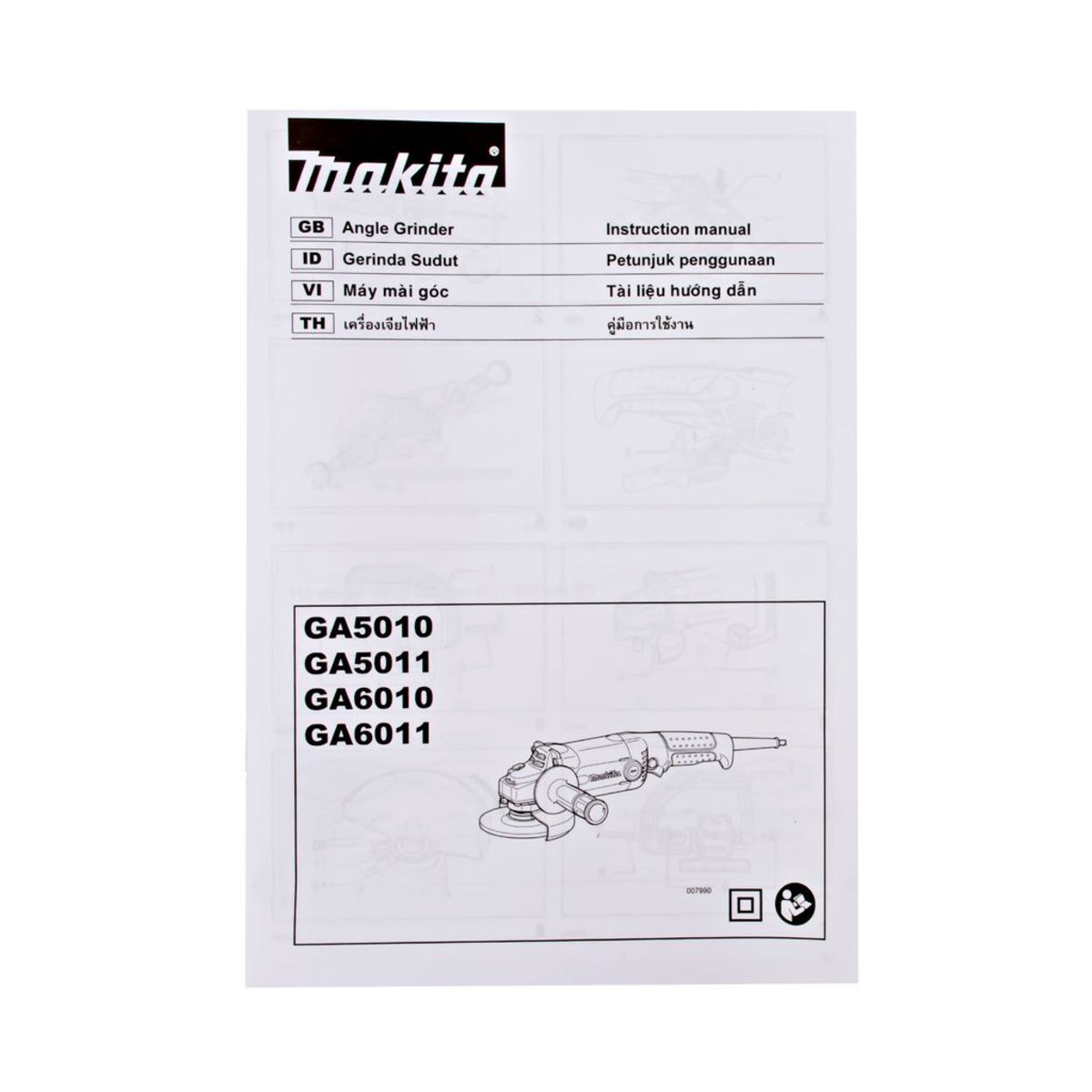 MAKITA เครื่องเจียรไฟฟ้า ขนาด 6 นิ้ว กำลังไฟ 1,050 วัตต์ รุ่น GA-6010 ความเร็วรอบตัวเปล่า 10,000 รอบ/นาที มีฉนวนสองชั้น (มากีต้า)