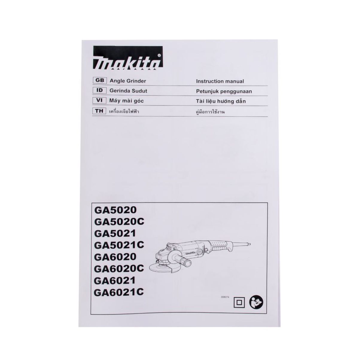 MAKITA เครื่องเจียรไฟฟ้า ขนาด 6 นิ้ว กำลังไฟ 1,050 วัตต์ รุ่น GA-6020 ความเร็วรอบตัวเปล่า 10,000 รอบ/นาที มีฉนวนสองชั้น มีระบบ SJS (มากีต้า)