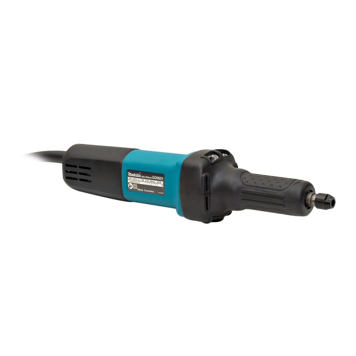 MAKITA เครื่องเจียรแกนไฟฟ้า ขนาด 6 มม. (1/4 นิ้ว ) กำลังไฟ 400 วัตต์ รุ่น GD-0601 ความเร็วรอบตัวเปล่า 25,000 รอบ/นาที มีฉนวนสองชั้น (มากีต้า