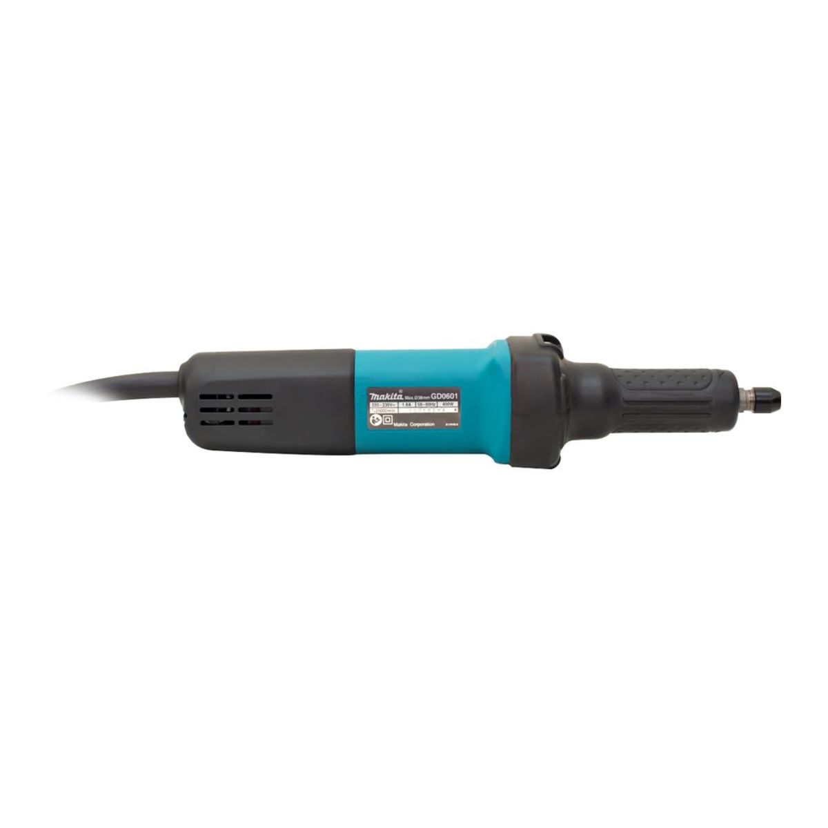 MAKITA เครื่องเจียรแกนไฟฟ้า ขนาด 6 มม. (1/4 นิ้ว ) กำลังไฟ 400 วัตต์ รุ่น GD-0601 ความเร็วรอบตัวเปล่า 25,000 รอบ/นาที มีฉนวนสองชั้น (มากีต้า