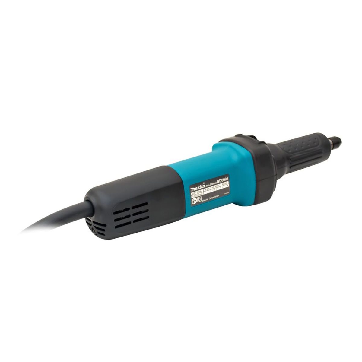 MAKITA เครื่องเจียรแกนไฟฟ้า ขนาด 6 มม. (1/4 นิ้ว ) กำลังไฟ 400 วัตต์ รุ่น GD-0601 ความเร็วรอบตัวเปล่า 25,000 รอบ/นาที มีฉนวนสองชั้น (มากีต้า