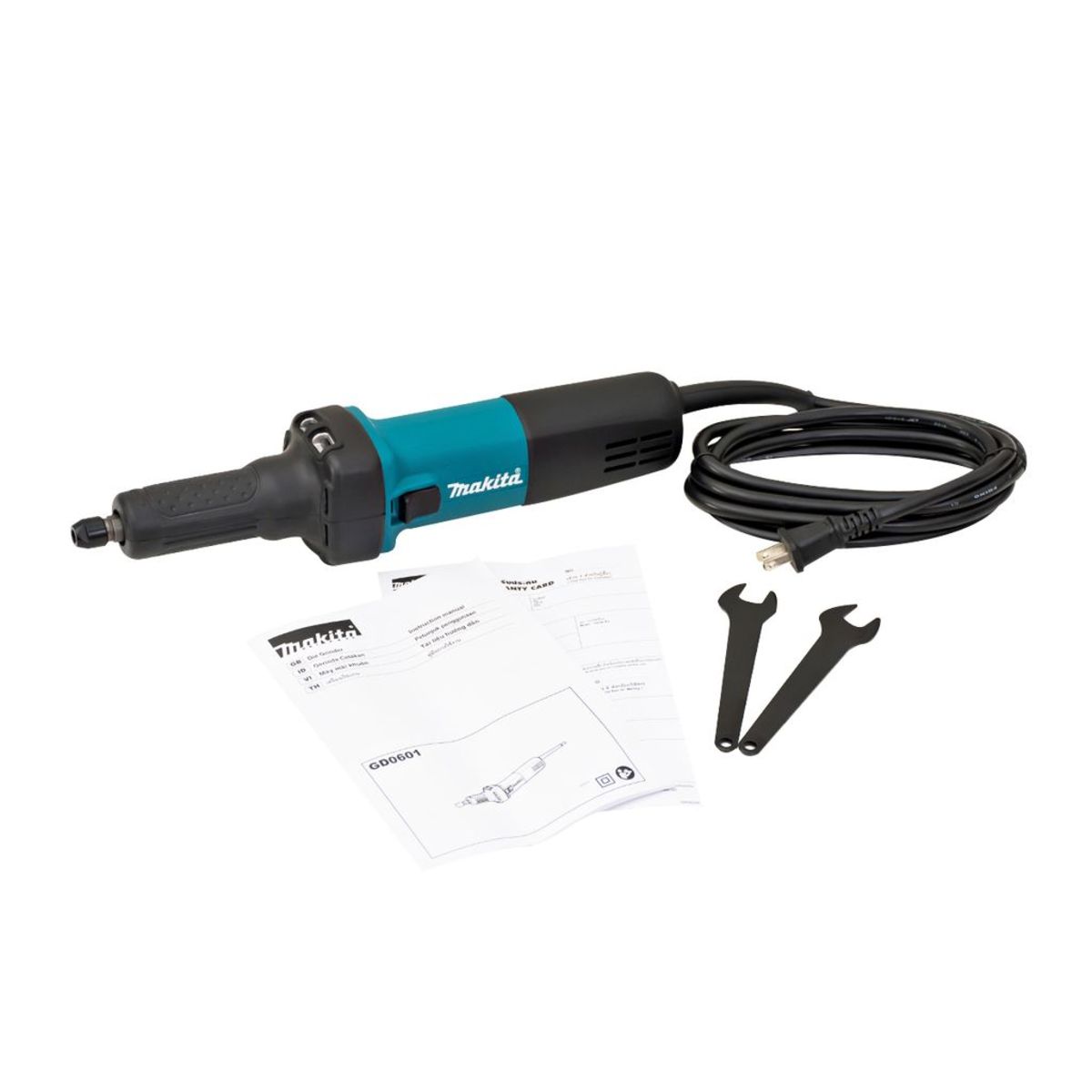 MAKITA เครื่องเจียรแกนไฟฟ้า ขนาด 6 มม. (1/4 นิ้ว ) กำลังไฟ 400 วัตต์ รุ่น GD-0601 ความเร็วรอบตัวเปล่า 25,000 รอบ/นาที มีฉนวนสองชั้น (มากีต้า
