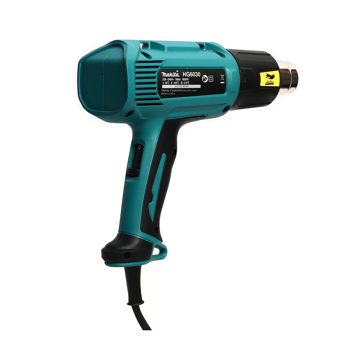 MAKITA เครื่องเป่าลมร้อนไฟฟ้า กำลังไฟ 1,800 วัตต์ รุ่น HG6030 ปริมาณการไหลของอากาศสูงถึง 600 ลิตร/นาที ที่ 500 องศาเซลเซียส ตั้งค่าอุณหภูมิแ