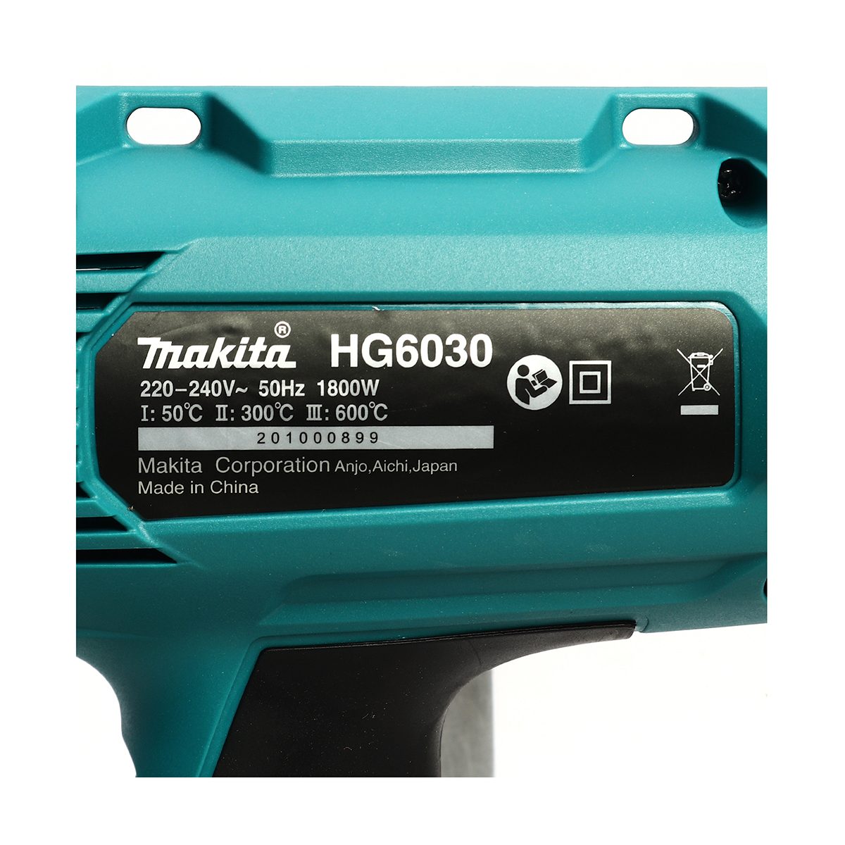 MAKITA เครื่องเป่าลมร้อนไฟฟ้า กำลังไฟ 1,800 วัตต์ รุ่น HG6030 ปริมาณการไหลของอากาศสูงถึง 600 ลิตร/นาที ที่ 500 องศาเซลเซียส ตั้งค่าอุณหภูมิแ