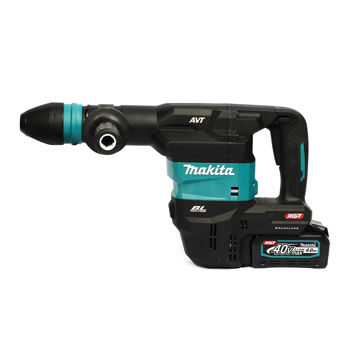 MAKITA เครื่องสกัดไร้สาย 40 โวลต์ ขนาด 18 มม. (11/16 นิ้ว) รุ่น HM001GM202 ใช้กับดอกสว่าน SDS-MAX พลังงานการกระแทก EPTA 9.4 จูล รวมแบตเตอรี่
