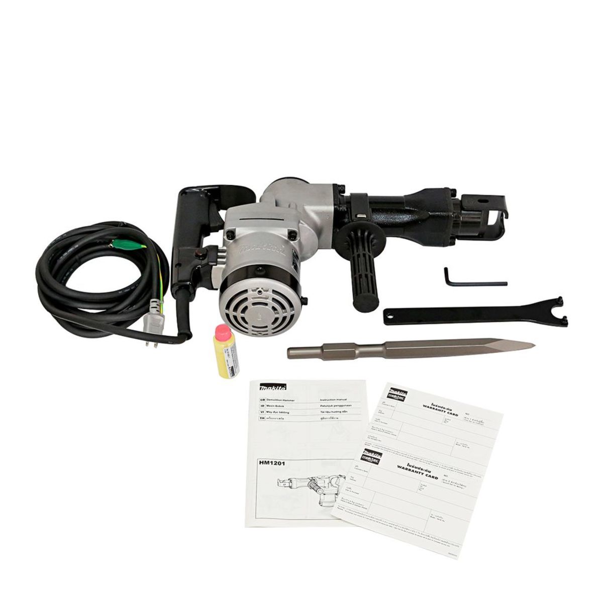 MAKITA เครื่องสกัดคอนกรีตไฟฟ้า 13 จูล ขนาด 21 มม. (13/16 นิ้ว) กำลังไฟ 1,130 วัตต์ รุ่น HM-1201 อัตราการกระแทกต่อนาที 2,000 ครั้ง/นาที (มากี