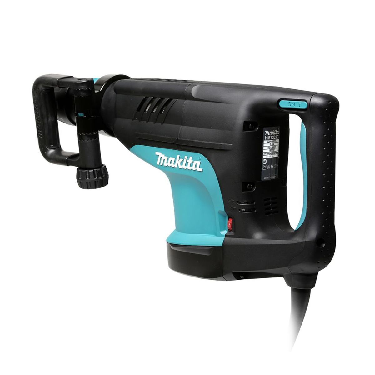 MAKITA เครื่องสกัดคอนกรีตไฟฟ้า 19.1 จูล กำลังไฟ 1,510 วัตต์ รุ่น HM-1203C อัตราการกระแทก 950-1,900 ครั้ง/นาที ใช้กับดอก SDS-MAX มีฉนวนสองชั้