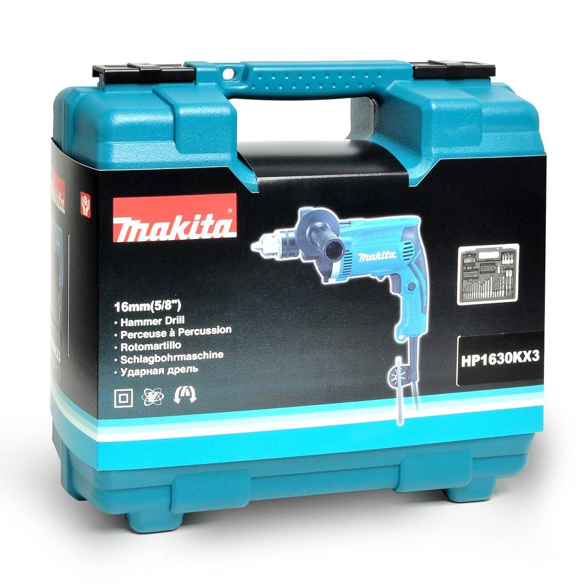 MAKITA สว่านกระแทกไฟฟ้า ขนาด 16 มม. (5/8 นิ้ว) กำลังไฟ 710 วัตต์ รุ่น HP1630KX3 ความเร็วรอบตัวเปล่า 0 - 3,200 รอบ/นาที (มากีต้า)