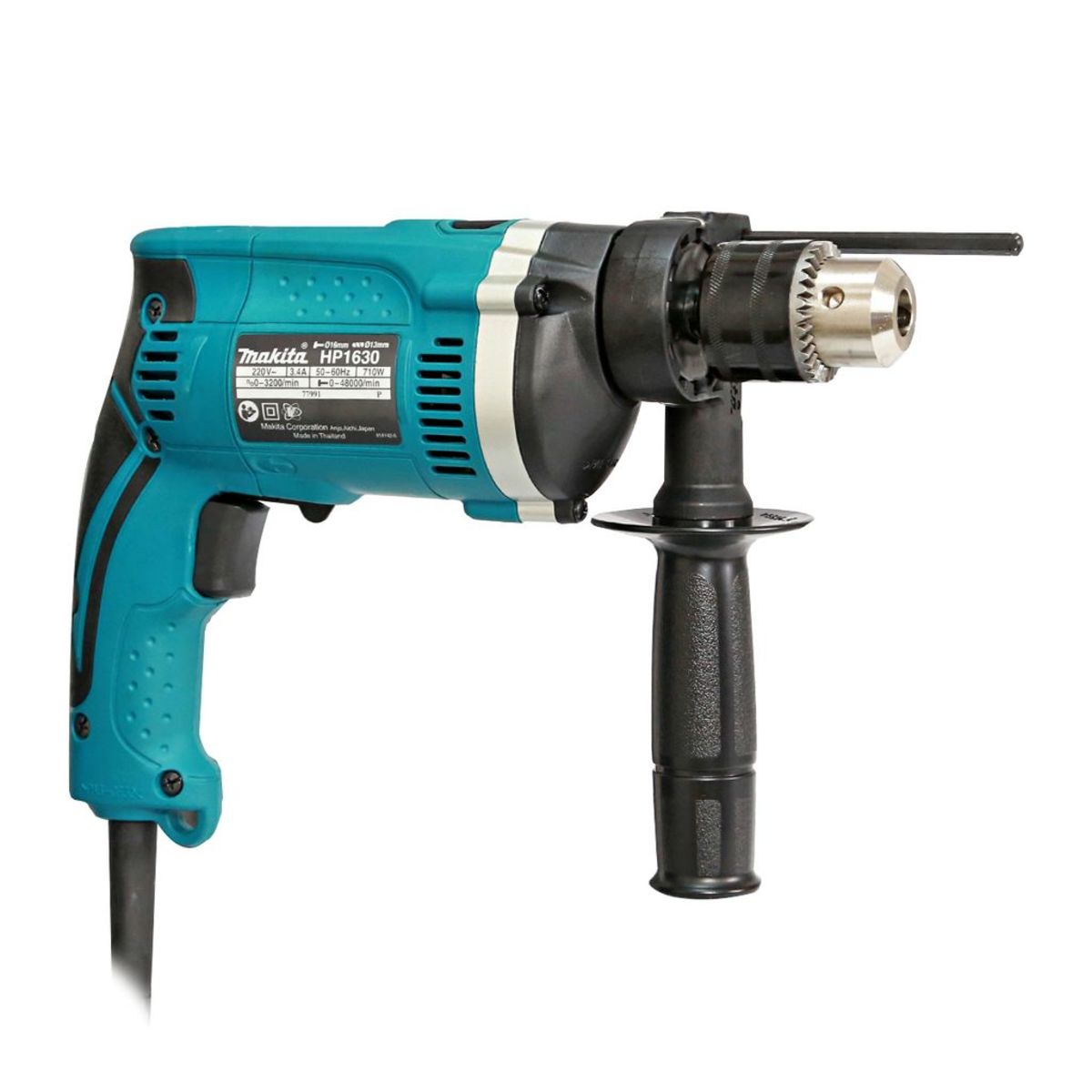 MAKITA สว่านกระแทกไฟฟ้า ขนาด 16 มม. (5/8 นิ้ว) กำลังไฟ 710 วัตต์ รุ่น HP-1630 ความเร็วรอบ 0 - 3,200 รอบ/นาที มีฉนวนสองชั้น ปรับซ้ายขวาได้ ปร