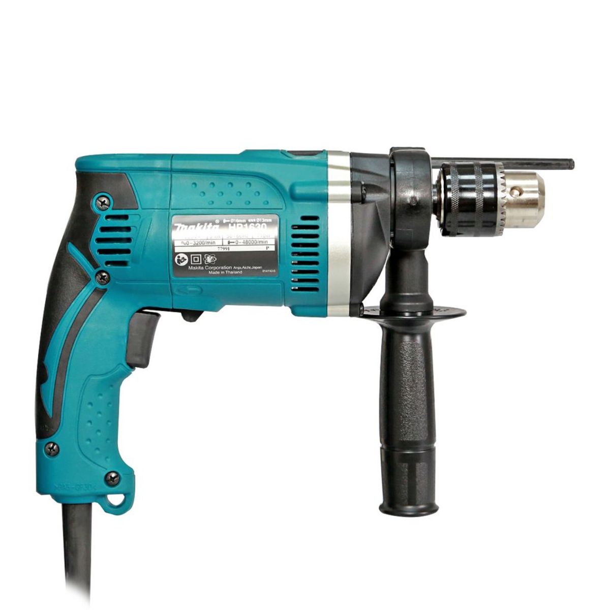 MAKITA สว่านกระแทกไฟฟ้า ขนาด 16 มม. (5/8 นิ้ว) กำลังไฟ 710 วัตต์ รุ่น HP-1630 ความเร็วรอบ 0 - 3,200 รอบ/นาที มีฉนวนสองชั้น ปรับซ้ายขวาได้ ปร