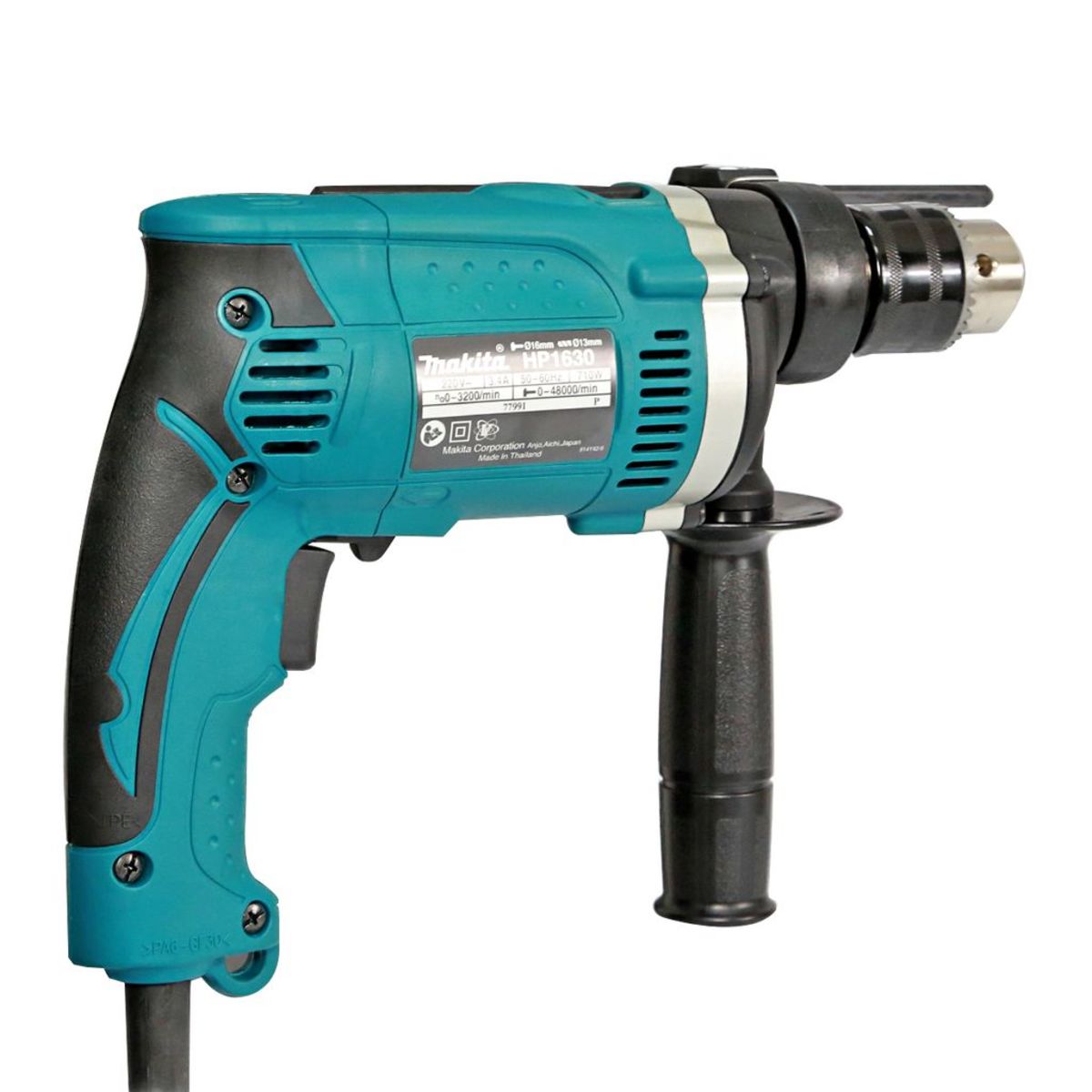 MAKITA สว่านกระแทกไฟฟ้า ขนาด 16 มม. (5/8 นิ้ว) กำลังไฟ 710 วัตต์ รุ่น HP-1630 ความเร็วรอบ 0 - 3,200 รอบ/นาที มีฉนวนสองชั้น ปรับซ้ายขวาได้ ปร